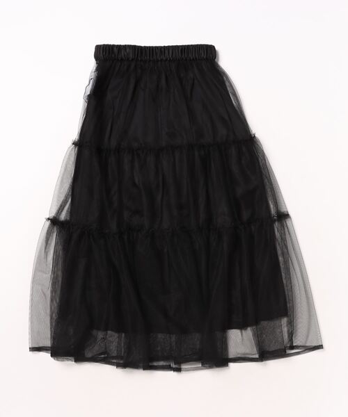 LOVETOXIC(ラブトキシック)の「チュールティアードロングスカート(スカート・キッズ・オフホワイト/ブラック・S/M/L)」の15枚目の写真