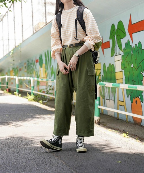 mimi toujours（ミミトゥジュール）の「ボーダー エルボーパッチ ロンT mimi toujours×しお（Tシャツ/カットソー・レディース・ブルー/ベージュ・M）」の7枚目の写真