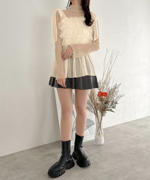 apres jour clair(アプレジュールクレア)の「【apres jour clair】フレアスリーブラメシアートップス【ZOZOTOWN限定アイテム】(Tシャツ/カットソー・レディース・ピンク/ブラック/アイボリー/ブルー・フリー/X-LARGE)」の19枚目の写真