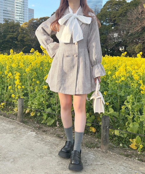 apres jour(アプレジュール)の「アソートジャケットミニワンピース【ZOZOTOWN限定アイテム】(ワンピース・レディース・ピンクベージュ/アイボリー/ブラック系その他/グレイッシュベージュ・X-LARGE/フリー)」の17枚目の写真
