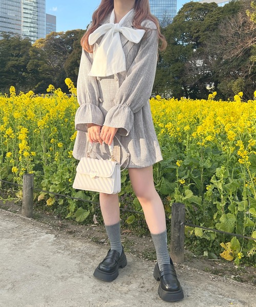 apres jour(アプレジュール)の「アソートジャケットミニワンピース【ZOZOTOWN限定アイテム】(ワンピース・レディース・ピンクベージュ/アイボリー/ブラック系その他/グレイッシュベージュ・X-LARGE/フリー)」の18枚目の写真