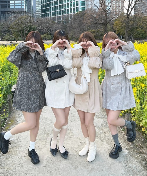 ☘️25新作 ♡ Aje アジュ 青ミニワンピース 新品♡　024 セール】アソートジャケットミニワンピース【ZOZOTOWN限定