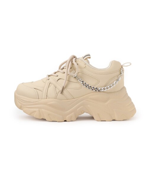 cs T&P(シーエスティーアンドピー)の「【2WAYチェーン付き】軽量ボリュームソール厚底スニーカー(スニーカー・レディース・ブラック/ベージュ/ホワイト/キャメル/ダークブラウン・S/M/L/LL)」の16枚目の写真