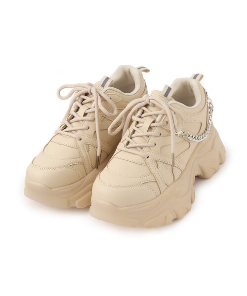 cs T&P(シーエスティーアンドピー)の「【2WAYチェーン付き】軽量ボリュームソール厚底スニーカー(スニーカー・レディース・ブラック/ベージュ/ホワイト/キャメル/ダークブラウン・S/M/L/LL)」の6枚目の写真