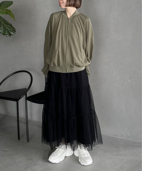 LEPSIM（レプシィム）の「UVリブネックブルゾン　991971（ブルゾン・レディース・ライトグレー/カーキ/ブラック/チャコールグレー・FREE）」の8枚目の写真