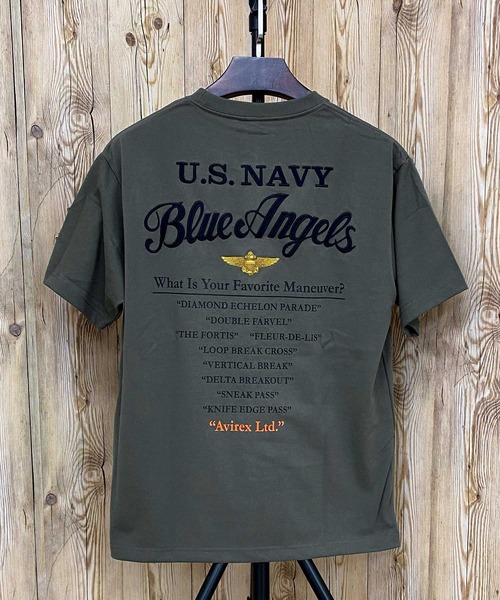 AVIREX(アヴィレックス)の「EMBROIDERED BLUE ANGELS 半袖Tシャツ(Tシャツ/カットソー・メンズ・ホワイト/ブラック/オリーブ/ブルー・M/L/XL/XXL)」の3枚目の写真