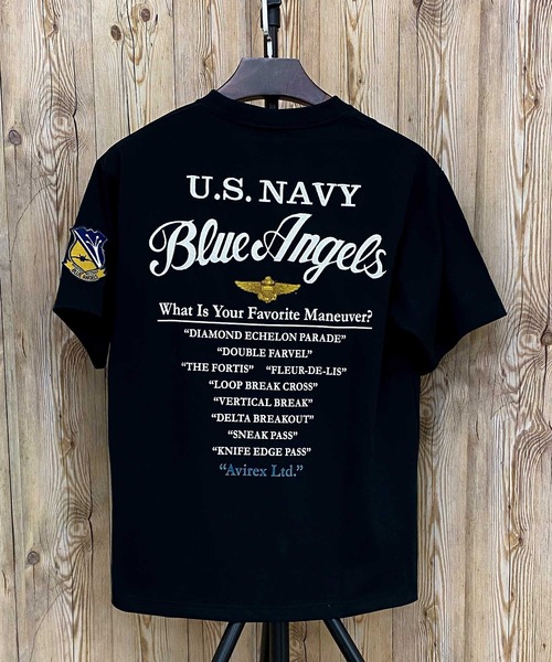 AVIREX(アヴィレックス)の「EMBROIDERED BLUE ANGELS 半袖Tシャツ(Tシャツ/カットソー・メンズ・ホワイト/ブラック/オリーブ/ブルー・M/L/XL/XXL)」の2枚目の写真