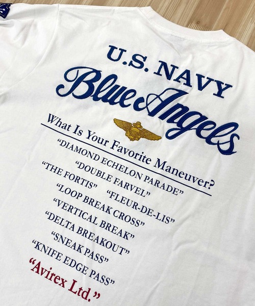 AVIREX(アヴィレックス)の「EMBROIDERED BLUE ANGELS 半袖Tシャツ(Tシャツ/カットソー・メンズ・ホワイト/ブラック/オリーブ/ブルー・M/L/XL/XXL)」の7枚目の写真