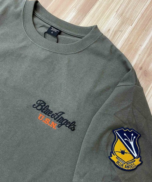 AVIREX(アヴィレックス)の「EMBROIDERED BLUE ANGELS 半袖Tシャツ(Tシャツ/カットソー・メンズ・ホワイト/ブラック/オリーブ/ブルー・M/L/XL/XXL)」の12枚目の写真