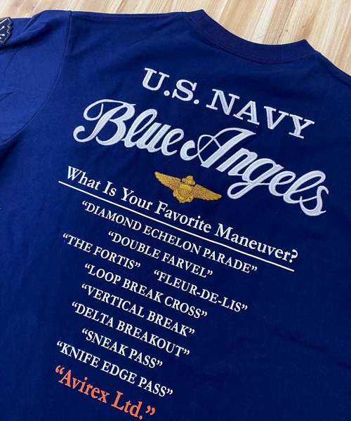 AVIREX(アヴィレックス)の「EMBROIDERED BLUE ANGELS 半袖Tシャツ(Tシャツ/カットソー・メンズ・ホワイト/ブラック/オリーブ/ブルー・M/L/XL/XXL)」の16枚目の写真