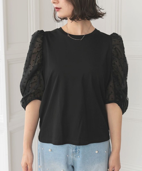 DONOBAN(ドノバン)の「シアーオーガンジーTee(Tシャツ/カットソー・レディース・ホワイト/ネイビー/ブラック・F)」の20枚目の写真