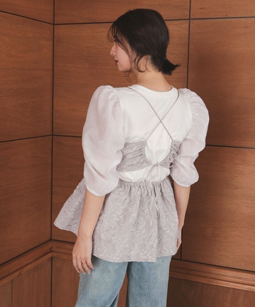 DONOBAN(ドノバン)の「シアーオーガンジーTee(Tシャツ/カットソー・レディース・ホワイト/ネイビー/ブラック・F)」の10枚目の写真