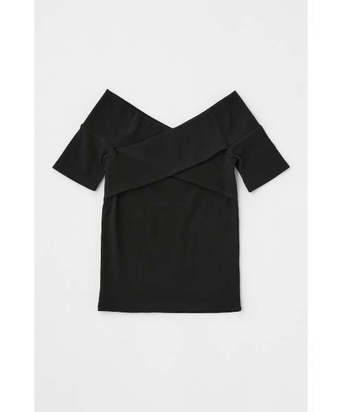 MOUSSY(マウジー)の「クロスオフショルダートップス(Tシャツ/カットソー・レディース・ブラック/ホワイト系その他/ホワイト/ブラック系その他・FREE)」の3枚目の写真