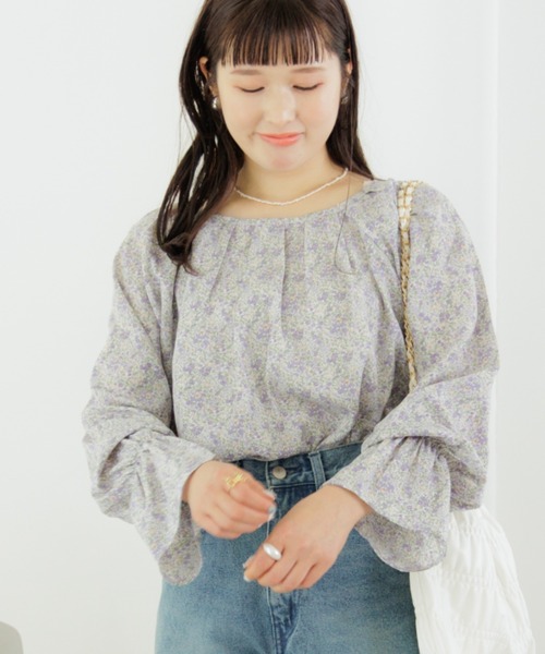 flower（フラワー）の「タックブルームブラウス（シャツ/ブラウス・レディース・パープル/イエロー・FREE）」の2枚目の写真