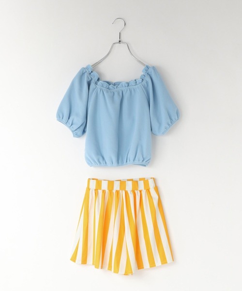 LOWRYS FARM（ローリーズファーム）の「【JUNIOR】SWIM パフセットアップ　 105957（水着・キッズ・ブラウン/グリーン/ブラック/ブルー・140cm/150cm）」の4枚目の写真