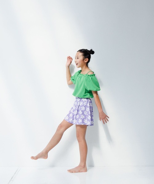 LOWRYS FARM（ローリーズファーム）の「【JUNIOR】SWIM パフセットアップ　 105957（水着・キッズ・ブラウン/グリーン/ブラック/ブルー・140cm/150cm）」の3枚目の写真