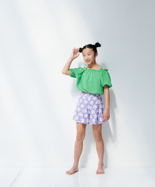 LOWRYS FARM（ローリーズファーム）の「【JUNIOR】SWIM パフセットアップ　 105957（水着・キッズ・ブラウン/グリーン/ブラック/ブルー・140cm/150cm）」の5枚目の写真