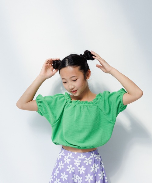 LOWRYS FARM（ローリーズファーム）の「【JUNIOR】SWIM パフセットアップ　 105957（水着・キッズ・ブラウン/グリーン/ブラック/ブルー・140cm/150cm）」の7枚目の写真