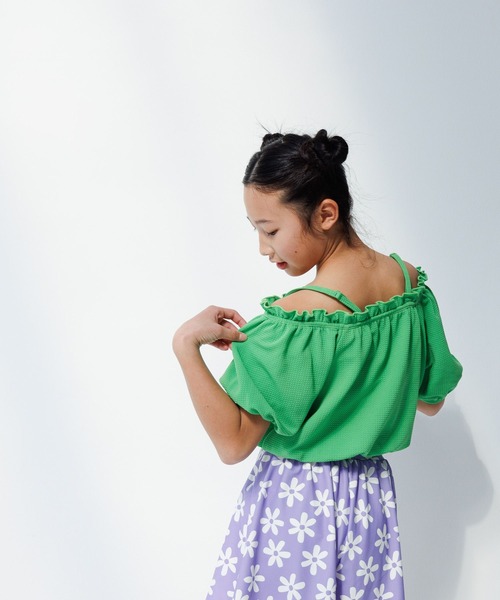LOWRYS FARM（ローリーズファーム）の「【JUNIOR】SWIM パフセットアップ　 105957（水着・キッズ・ブラウン/グリーン/ブラック/ブルー・140cm/150cm）」の8枚目の写真