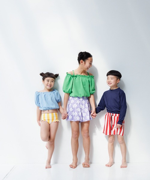 LOWRYS FARM（ローリーズファーム）の「【JUNIOR】SWIM パフセットアップ　 105957（水着・キッズ・ブラウン/グリーン/ブラック/ブルー・140cm/150cm）」の9枚目の写真