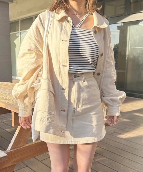 apres jour(アプレジュール)の「【セットアップ可能】パッチ付きGジャン【ZOZOTOWN限定アイテム】(その他アウター・レディース・ブラック/アイボリー/ダークインディゴブルー・フリー/X-LARGE)」の10枚目の写真