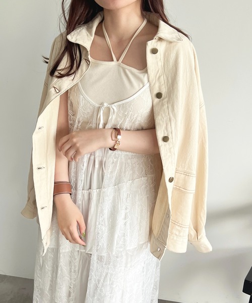 apres jour(アプレジュール)の「【セットアップ可能】パッチ付きGジャン【ZOZOTOWN限定アイテム】(その他アウター・レディース・ブラック/アイボリー/ダークインディゴブルー・フリー/X-LARGE)」の4枚目の写真