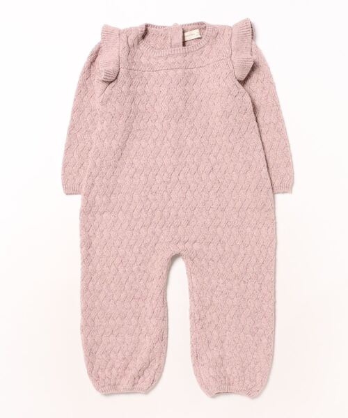【セール】【Bs】【it】【Quincy Mae】LONG SLEEVE MIRA KNIT ROMPER || MAUVE（その他ベビー用品）｜Quincy Mae（クインシーメイ）