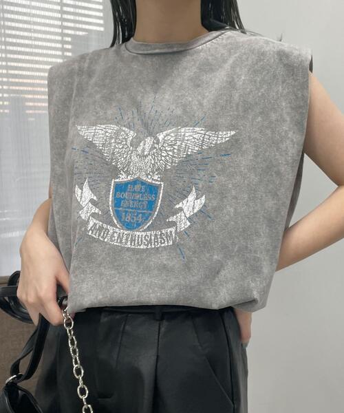 WEGO(ウィゴー)の「WEGO/ヴィンテージウォッシュタックノースリーブT(Tシャツ/カットソー・レディース・スミクロ/グレー系その他/マスタード/その他1・FREE)」の3枚目の写真