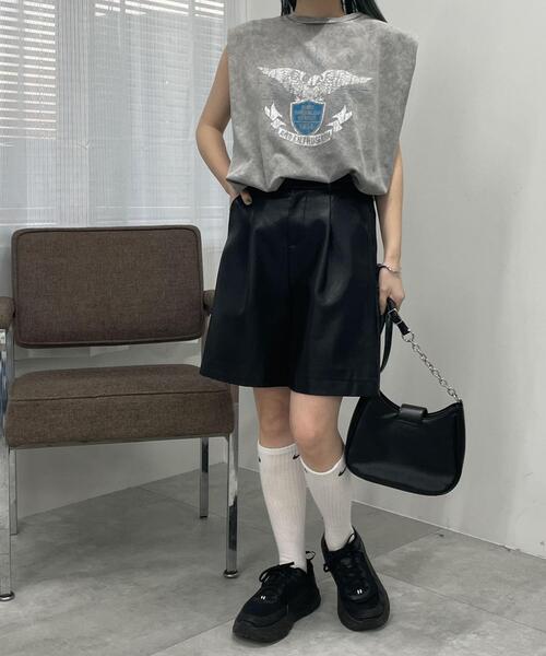 WEGO(ウィゴー)の「WEGO/ヴィンテージウォッシュタックノースリーブT(Tシャツ/カットソー・レディース・スミクロ/グレー系その他/マスタード/その他1・FREE)」の6枚目の写真