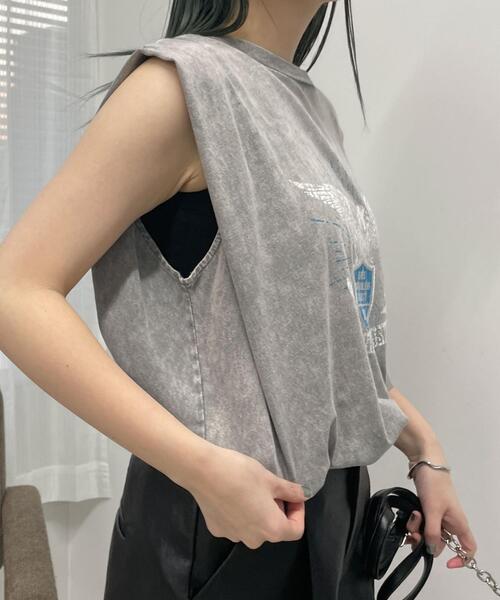 WEGO(ウィゴー)の「WEGO/ヴィンテージウォッシュタックノースリーブT(Tシャツ/カットソー・レディース・スミクロ/グレー系その他/マスタード/その他1・FREE)」の12枚目の写真