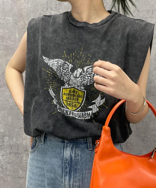 WEGO(ウィゴー)の「WEGO/ヴィンテージウォッシュタックノースリーブT(Tシャツ/カットソー・レディース・スミクロ/グレー系その他/マスタード/その他1・FREE)」の7枚目の写真