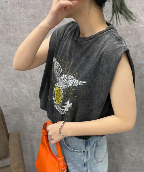 WEGO(ウィゴー)の「WEGO/ヴィンテージウォッシュタックノースリーブT(Tシャツ/カットソー・レディース・スミクロ/グレー系その他/マスタード/その他1・FREE)」の8枚目の写真