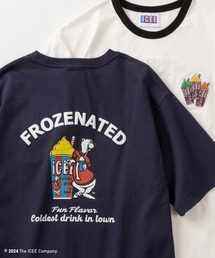【ICEE/アイシー】ワンポイントロゴ＆アイシーベアBIGイラスト 2Typeデザイン ヴィンテージライクTシャツ/半袖Tシャツ/リンガーT/発泡プリント
