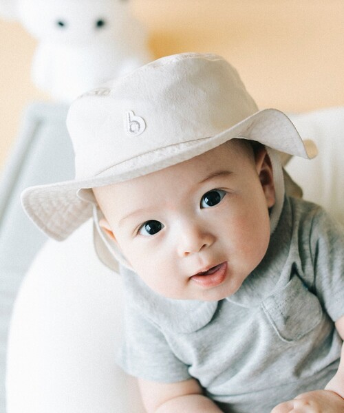 こども ビームス（コドモビームス）の「こども ビームス / ベビー バケットハット（44～48cm）（ハット・キッズ・ライトグレー/ブルー系その他/ベージュ・44-46/46-48）」の5枚目の写真