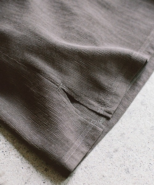 WYM LIDNM(ウィム バイ リドム)の「【WYM】Ruffle Rayon Tank(タンクトップ・メンズ・ライトグレー/アッシュブラウン・S/M/L)」の5枚目の写真