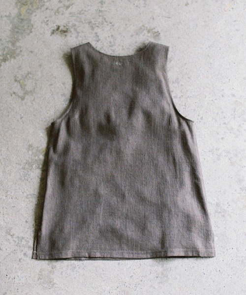 WYM LIDNM(ウィム バイ リドム)の「【WYM】Ruffle Rayon Tank(タンクトップ・メンズ・ライトグレー/アッシュブラウン・S/M/L)」の7枚目の写真