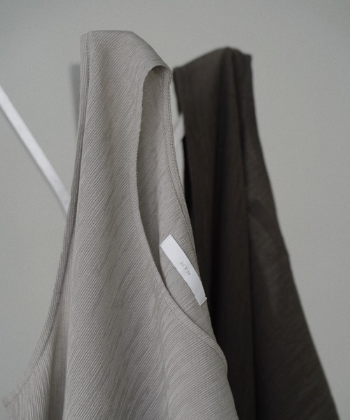 WYM LIDNM(ウィム バイ リドム)の「【WYM】Ruffle Rayon Tank(タンクトップ・メンズ・ライトグレー/アッシュブラウン・S/M/L)」の9枚目の写真