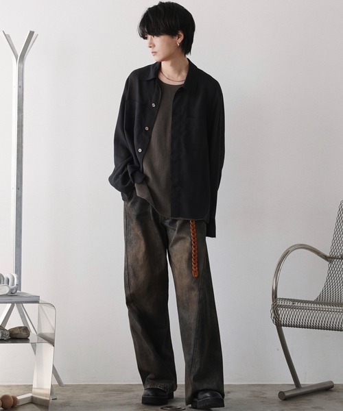 WYM LIDNM(ウィム バイ リドム)の「【WYM】Ruffle Rayon Tank(タンクトップ・メンズ・ライトグレー/アッシュブラウン・S/M/L)」の12枚目の写真