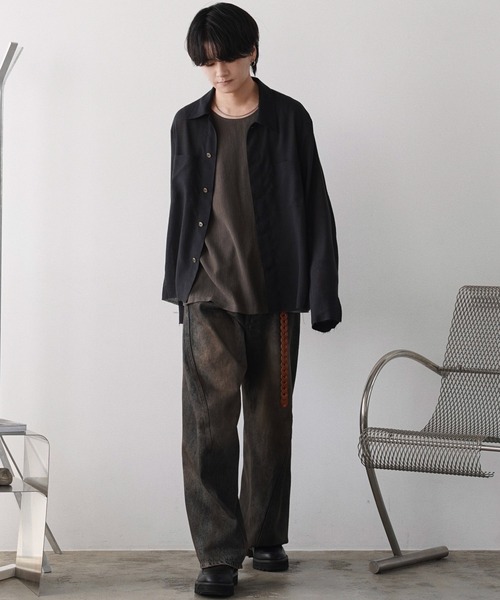 WYM LIDNM(ウィム バイ リドム)の「【WYM】Ruffle Rayon Tank(タンクトップ・メンズ・ライトグレー/アッシュブラウン・S/M/L)」の13枚目の写真