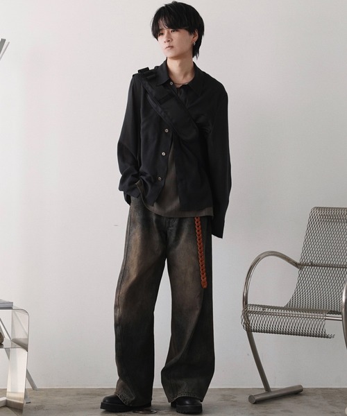 WYM LIDNM(ウィム バイ リドム)の「【WYM】Ruffle Rayon Tank(タンクトップ・メンズ・ライトグレー/アッシュブラウン・S/M/L)」の14枚目の写真