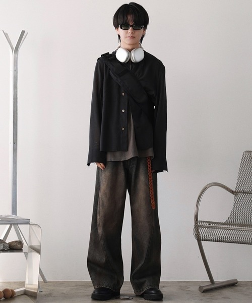 WYM LIDNM(ウィム バイ リドム)の「【WYM】Ruffle Rayon Tank(タンクトップ・メンズ・ライトグレー/アッシュブラウン・S/M/L)」の15枚目の写真