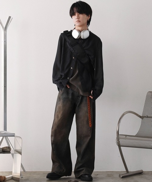 WYM LIDNM(ウィム バイ リドム)の「【WYM】Ruffle Rayon Tank(タンクトップ・メンズ・ライトグレー/アッシュブラウン・S/M/L)」の17枚目の写真