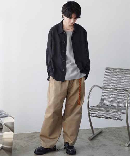 WYM LIDNM(ウィム バイ リドム)の「【WYM】Ruffle Rayon Tank(タンクトップ・メンズ・ライトグレー/アッシュブラウン・S/M/L)」の20枚目の写真