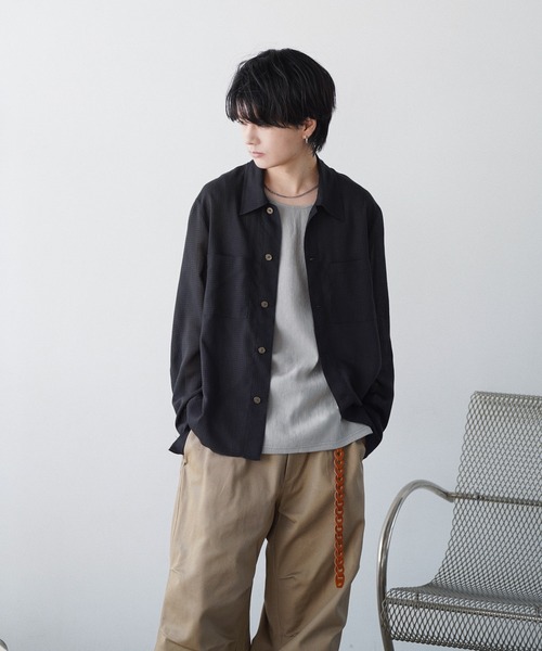 WYM LIDNM(ウィム バイ リドム)の「【WYM】Ruffle Rayon Tank(タンクトップ・メンズ・ライトグレー/アッシュブラウン・S/M/L)」の21枚目の写真