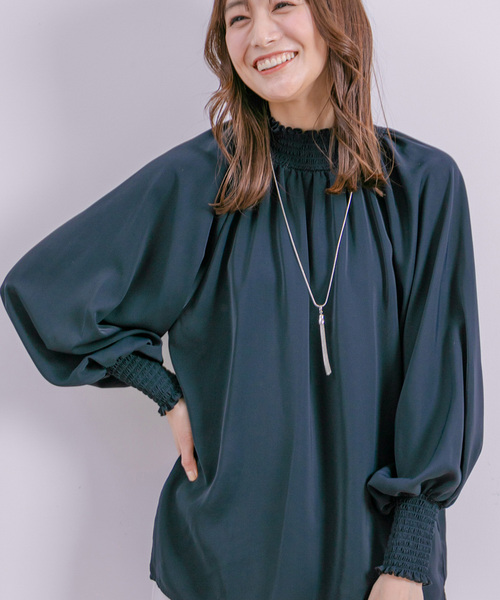 Jayro(ジャイロ)の「シャーリングフリルブラウス(シャツ/ブラウス・レディース・ライトグリーン/ピンク/キナリ/ネイビー・M)」の20枚目の写真