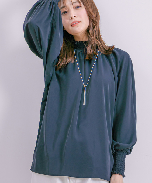 Jayro(ジャイロ)の「シャーリングフリルブラウス(シャツ/ブラウス・レディース・ライトグリーン/ピンク/キナリ/ネイビー・M)」の21枚目の写真
