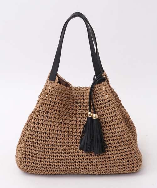 SOFFITTO（ソフィット）の「メッシュ編みペーパートートバッグ(取り扱い店舗限定)（トートバッグ・レディース・ピンク/ターコイズブルー/ブラウン/ホワイト/ブラック/キナリ・FREE）」の4枚目の写真