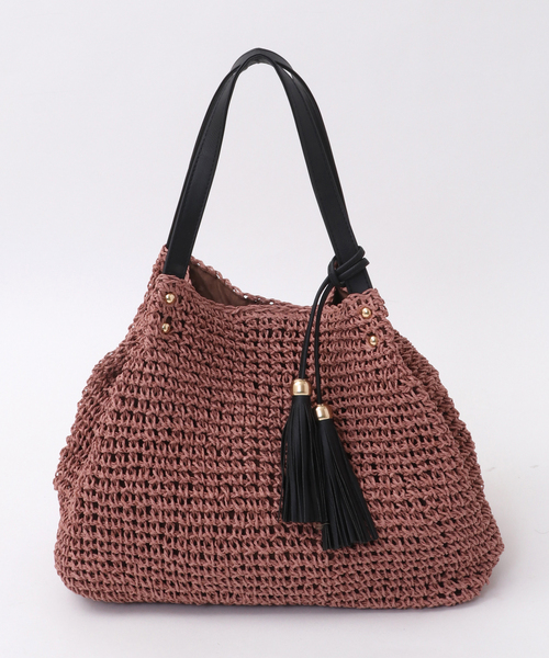 SOFFITTO（ソフィット）の「メッシュ編みペーパートートバッグ(取り扱い店舗限定)（トートバッグ・レディース・ピンク/ターコイズブルー/ブラウン/ホワイト/ブラック/キナリ・FREE）」の6枚目の写真