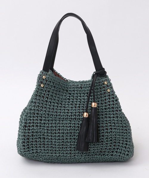 SOFFITTO（ソフィット）の「メッシュ編みペーパートートバッグ(取り扱い店舗限定)（トートバッグ・レディース・ピンク/ターコイズブルー/ブラウン/ホワイト/ブラック/キナリ・FREE）」の5枚目の写真