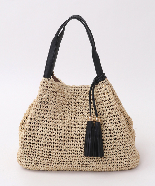 SOFFITTO（ソフィット）の「メッシュ編みペーパートートバッグ(取り扱い店舗限定)（トートバッグ・レディース・ピンク/ターコイズブルー/ブラウン/ホワイト/ブラック/キナリ・FREE）」の3枚目の写真